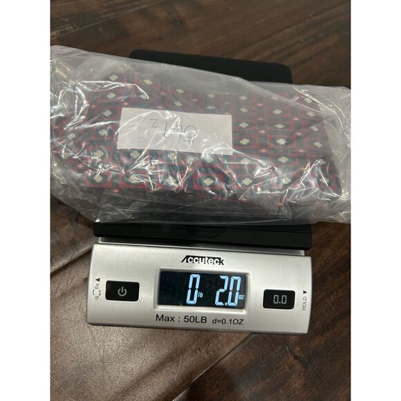 Brooks Brothers Silk Red Navy Geometric Pattern Necktie - Picture 7 of 7